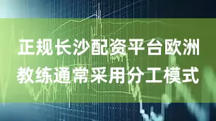 正规长沙配资平台欧洲教练通常采用分工模式