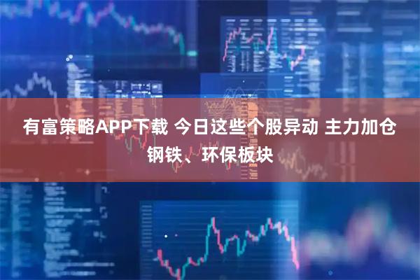 有富策略APP下载 今日这些个股异动 主力加仓钢铁、环保板块
